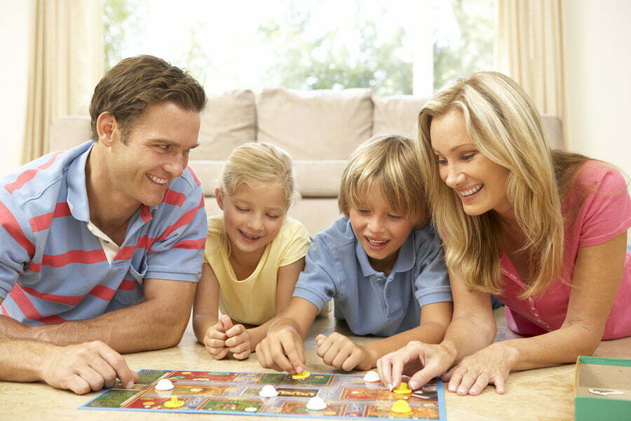 Family Playing a Board Game